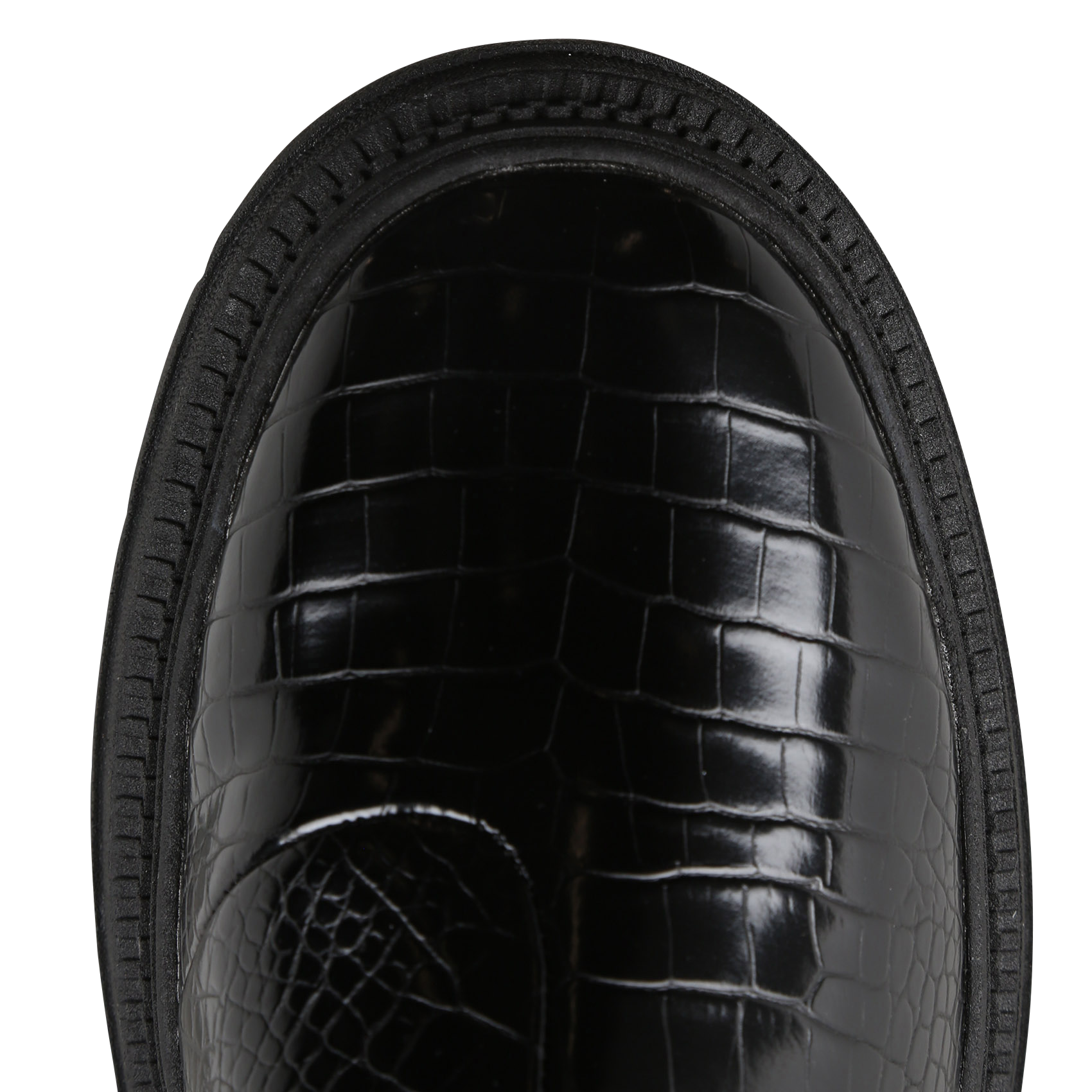 Bottines chelsea en cuir brillant | Noir