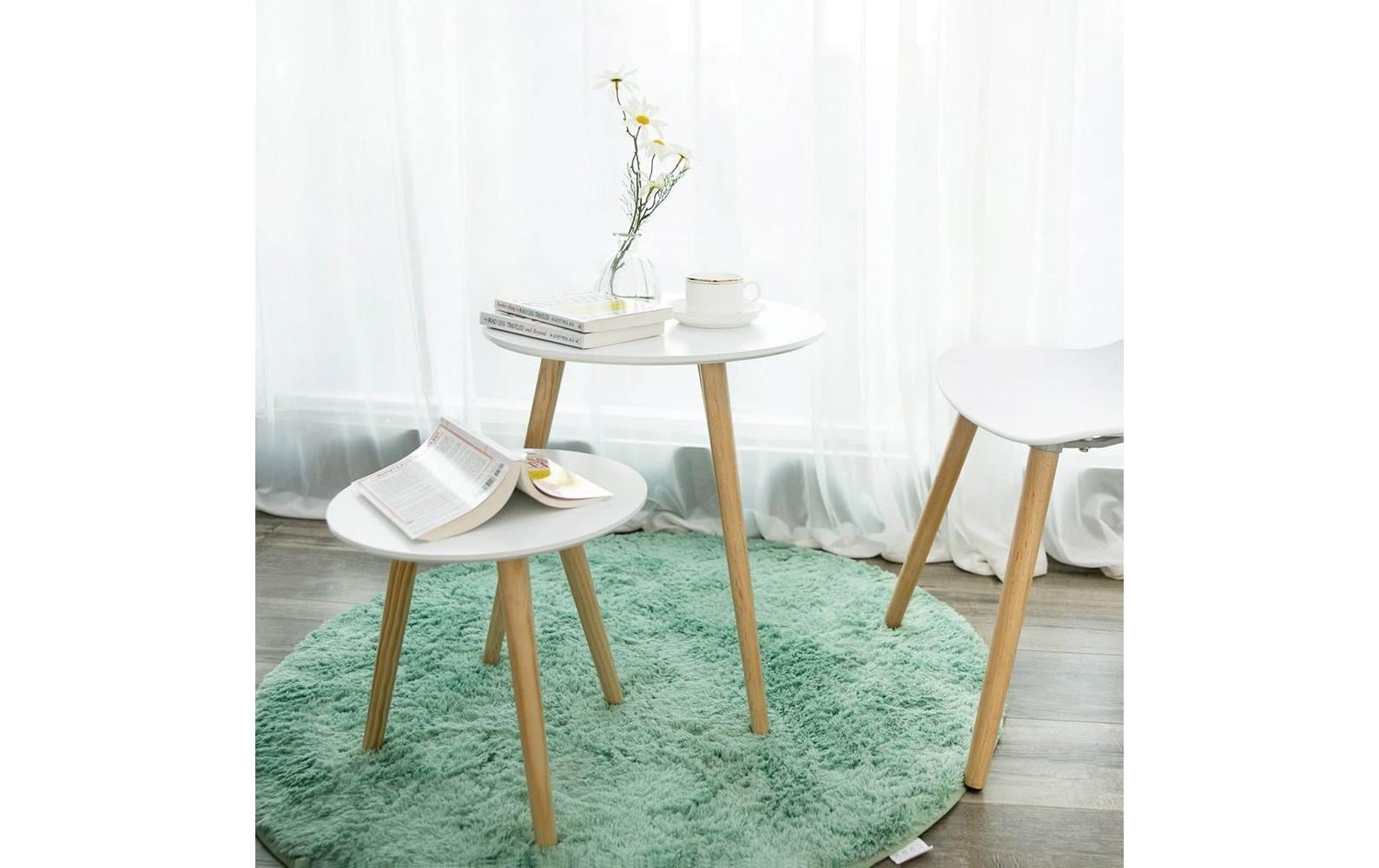 Beistelltisch 2er Set Weiss/NatureSkandinavische Sofatische