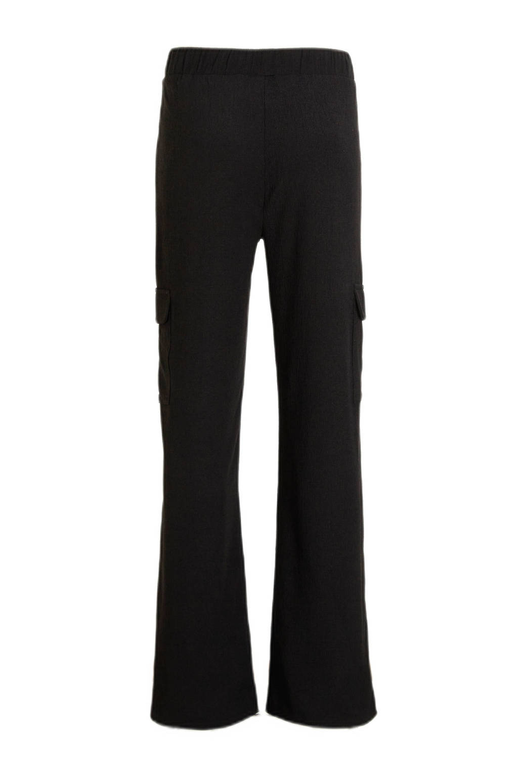 anytime crinkle cargo broek zwart