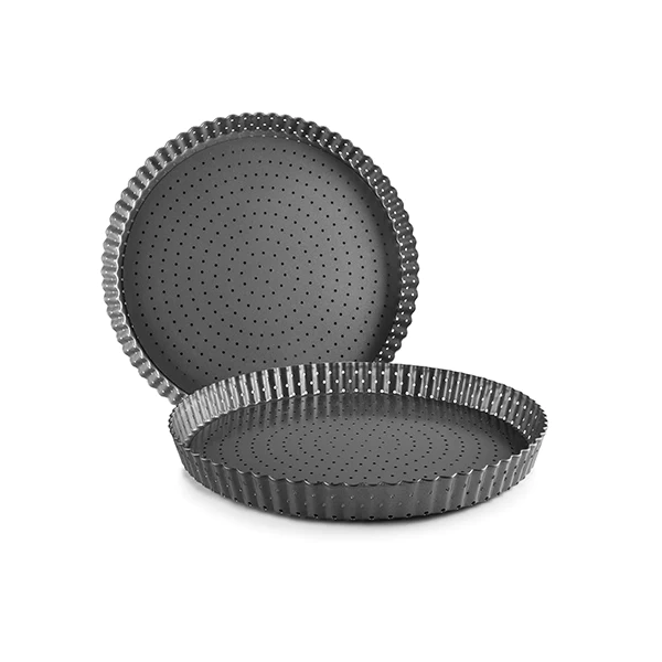 Moule à tarte dentelé perforé antiadhérent avec fond amovible 28 cm Ib