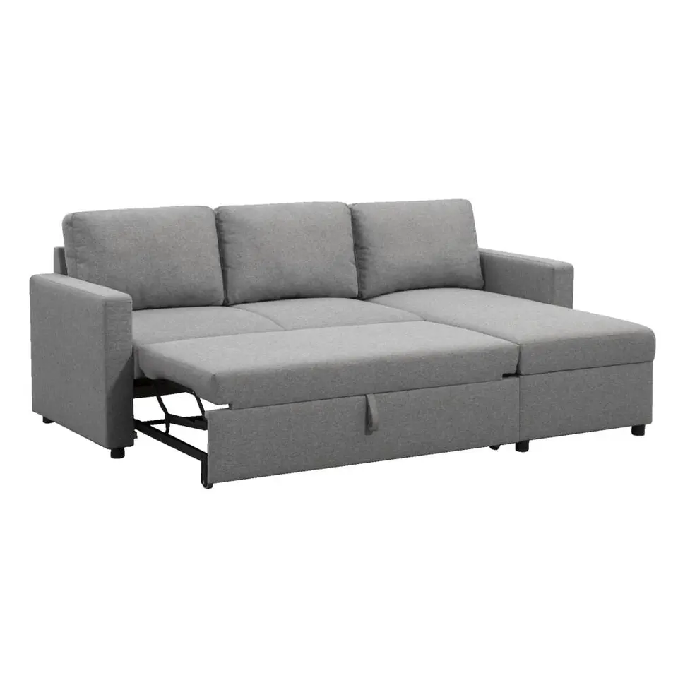 Slaapbank Turijn met opbergruimte - grijs - 82x215x145 cm