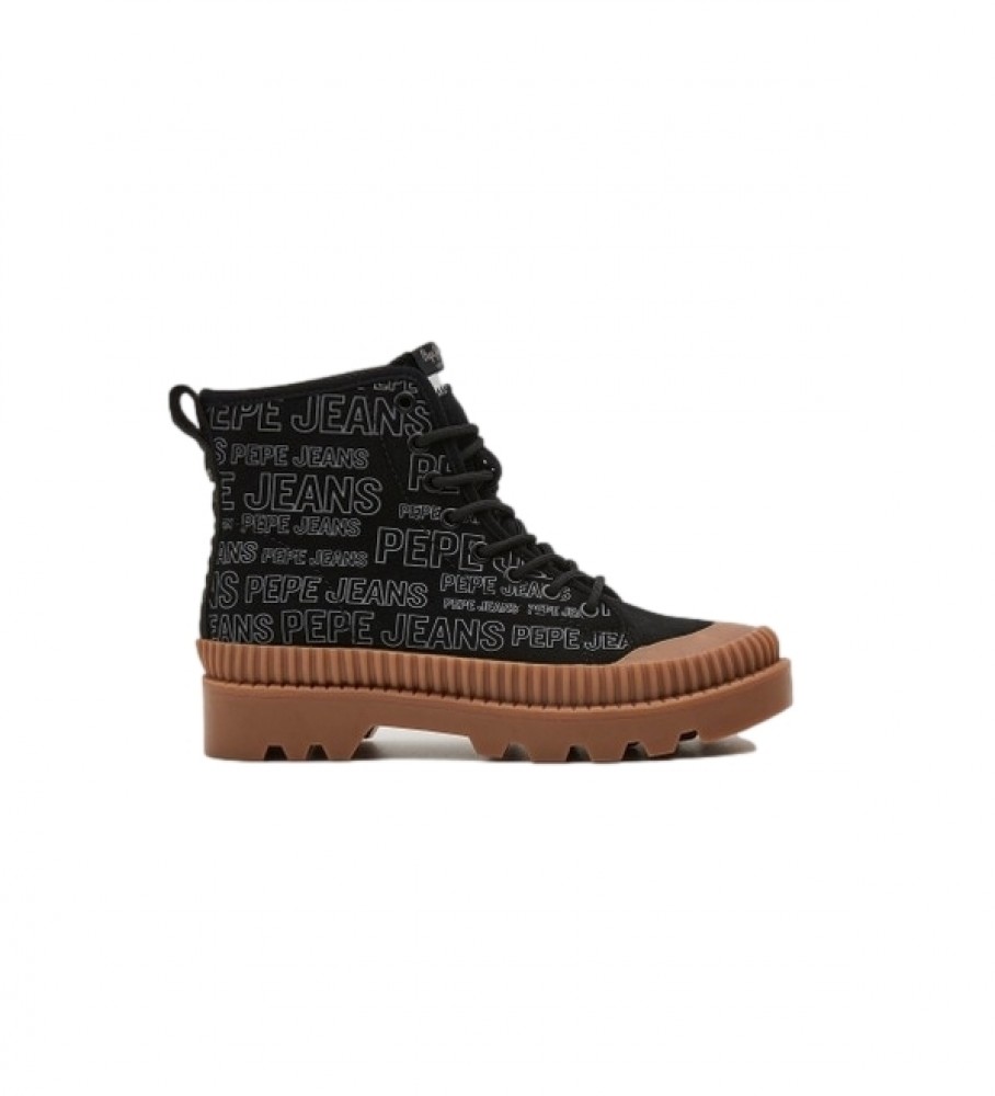 Botas de tornozelo Pepe Jeans Ascot Soup em couro preto