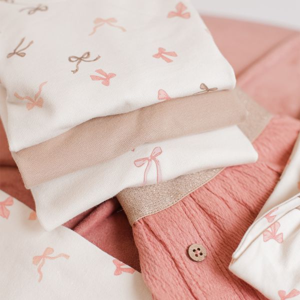 Babylook Bows T-Shirt - Maat 50 - Buttercream