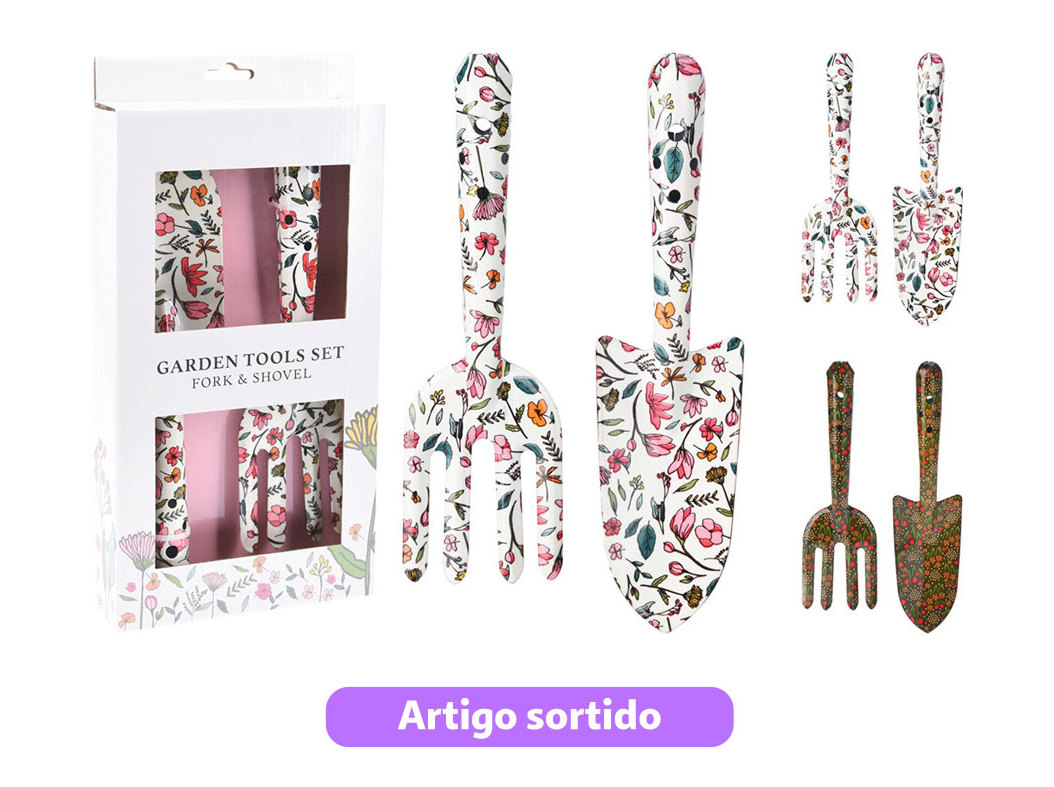 FERRAMENTAS JARDIM FLORES SET 2 CORES SORTIDAS