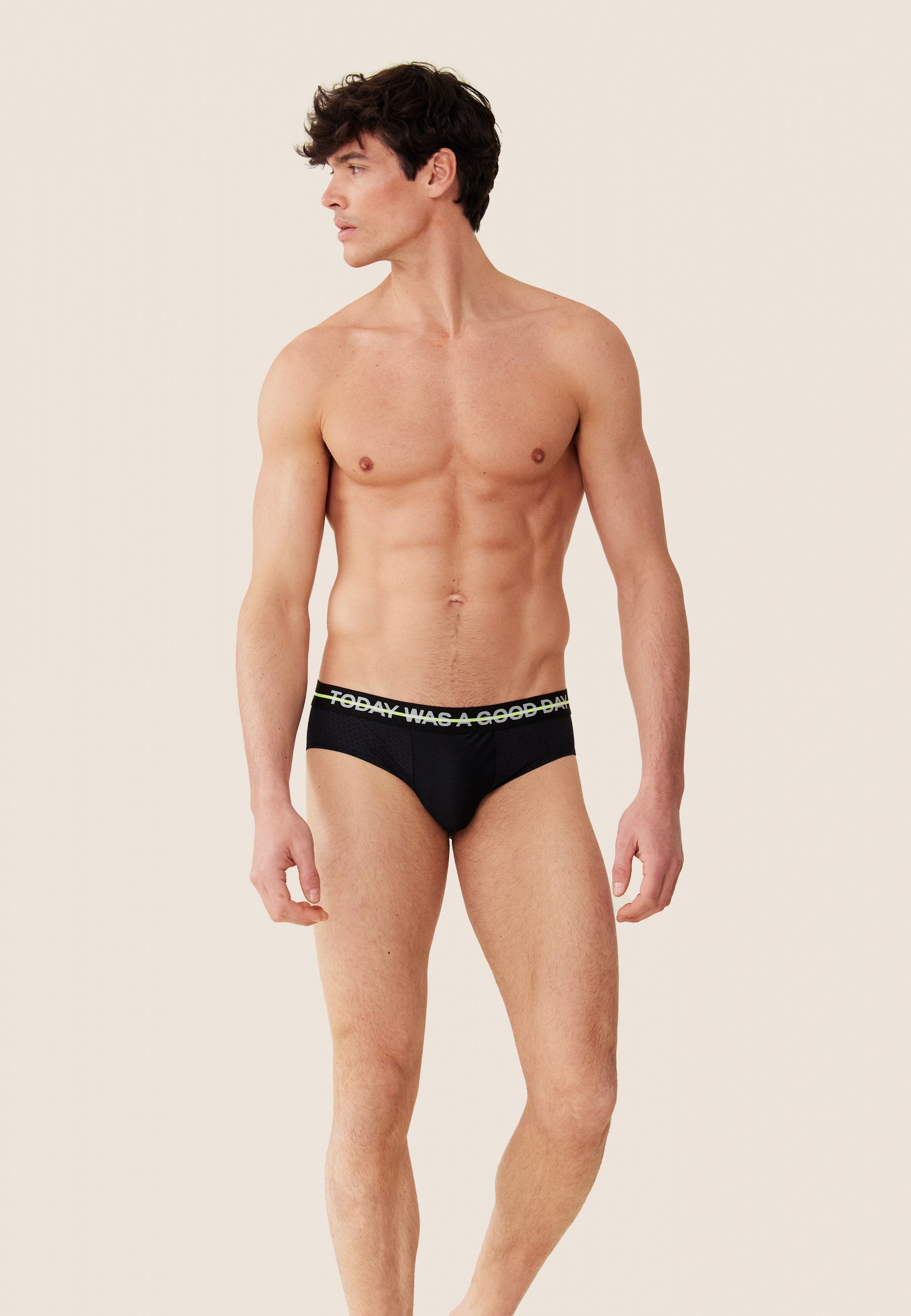 Slip en polyamide-Mike Training Noir Fluo