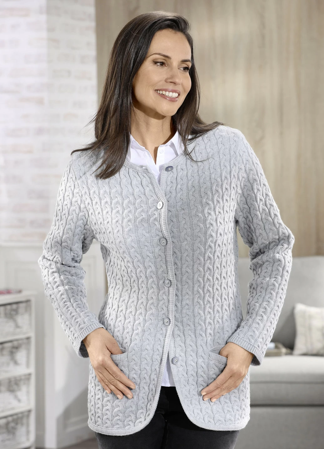 Strickjacke mit Schurwolle
