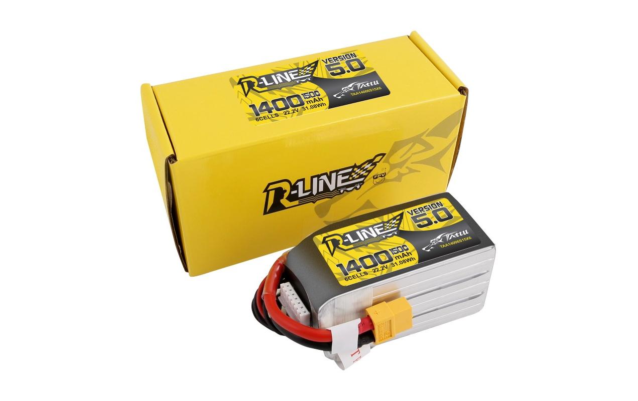 RC-Akku LiPo 1400 mAh 22.2 V 150C R-Line V5Tattu R-Line Version 5.0 6S LiPo Akku mit XT60 Stecker