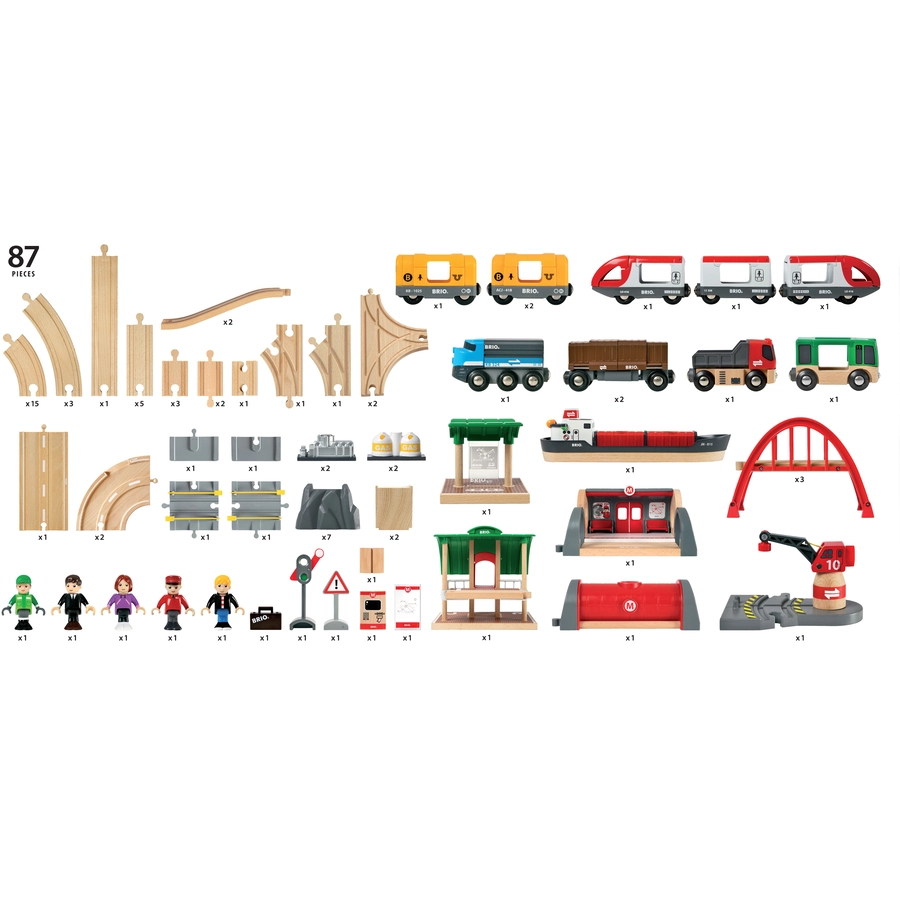 BRIO® WORLD Straßen und Schienen Bahn Set Deluxe