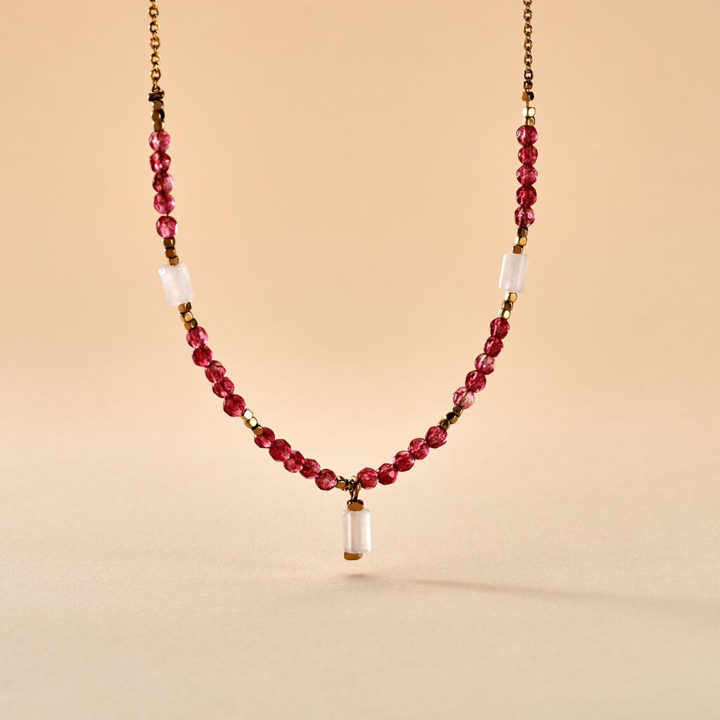 Collier Attila Acier Doré Onyx Malachite