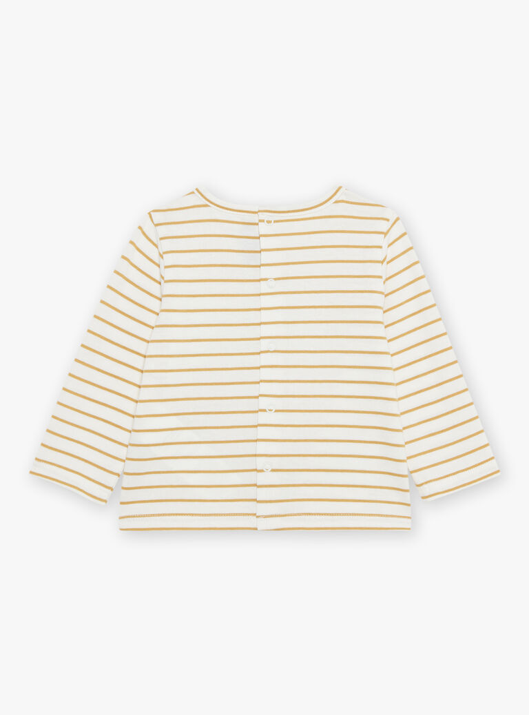T-shirt esprit marinière écru animaux