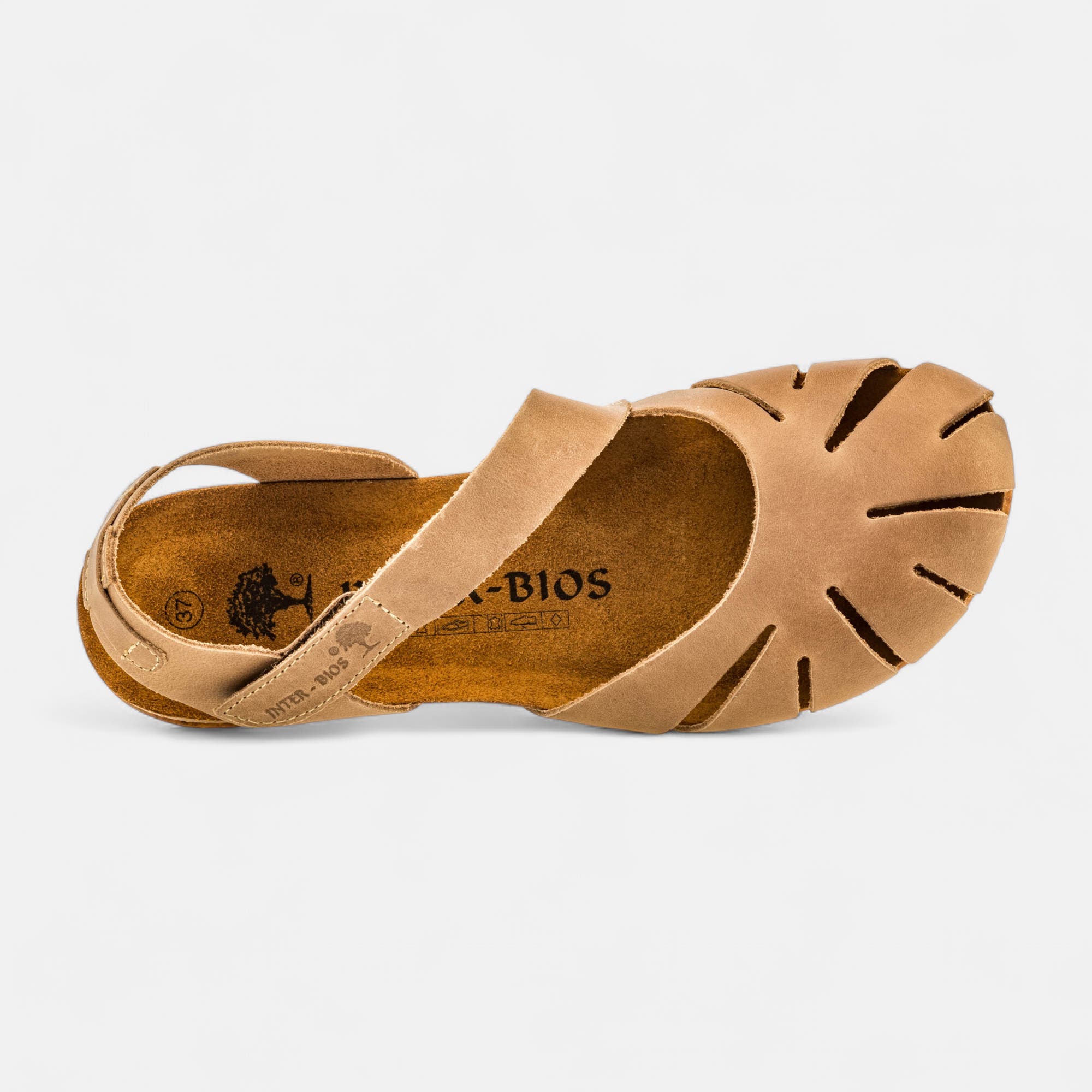 Mules semelle liège Femme en cuir beige