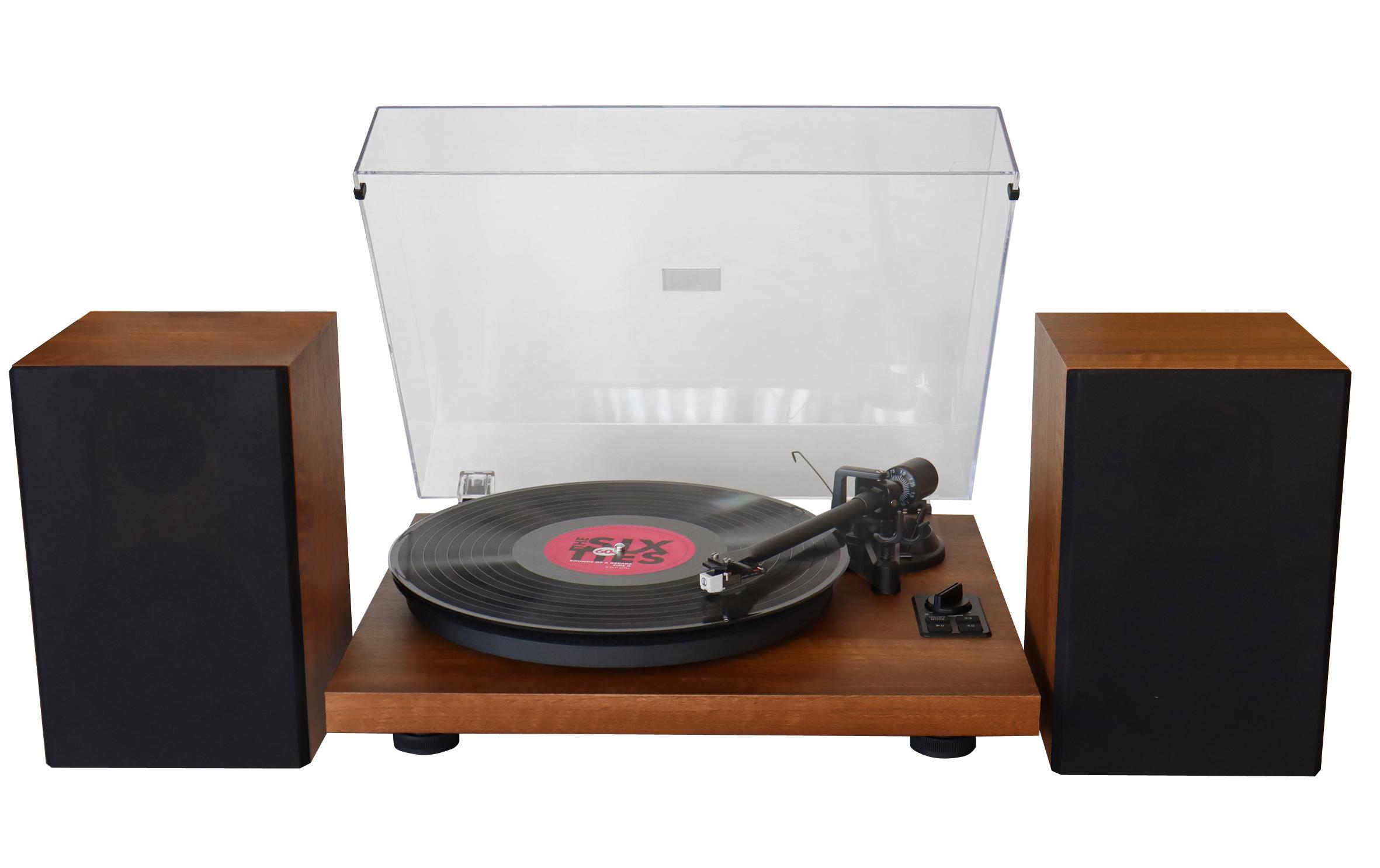 Plattenspieler mit Bluetooth PL711BR Braun<br>Plattenspieler mit Bluetooth und 2-Wege-Bassreflex-Lautsprecher
