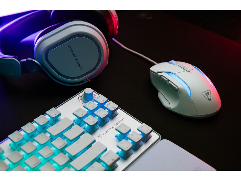 Turtle Beach Gaming-Maus Kone II Weiss Gaming-Maus mit hochpräzisem Sensor, ergonomischem Design und anpassbaren Tasten für ultimative Kontrolle und Komfort