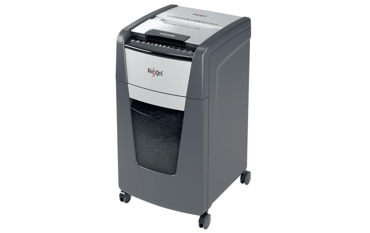 Aktenvernichter Rexel Optimum AutoFeed+ 300X, P-4<br>Automatischer Schredder (auto) für sichere Vernichtung vertraulicher Unterlagen (bis zu 300 Blatt)