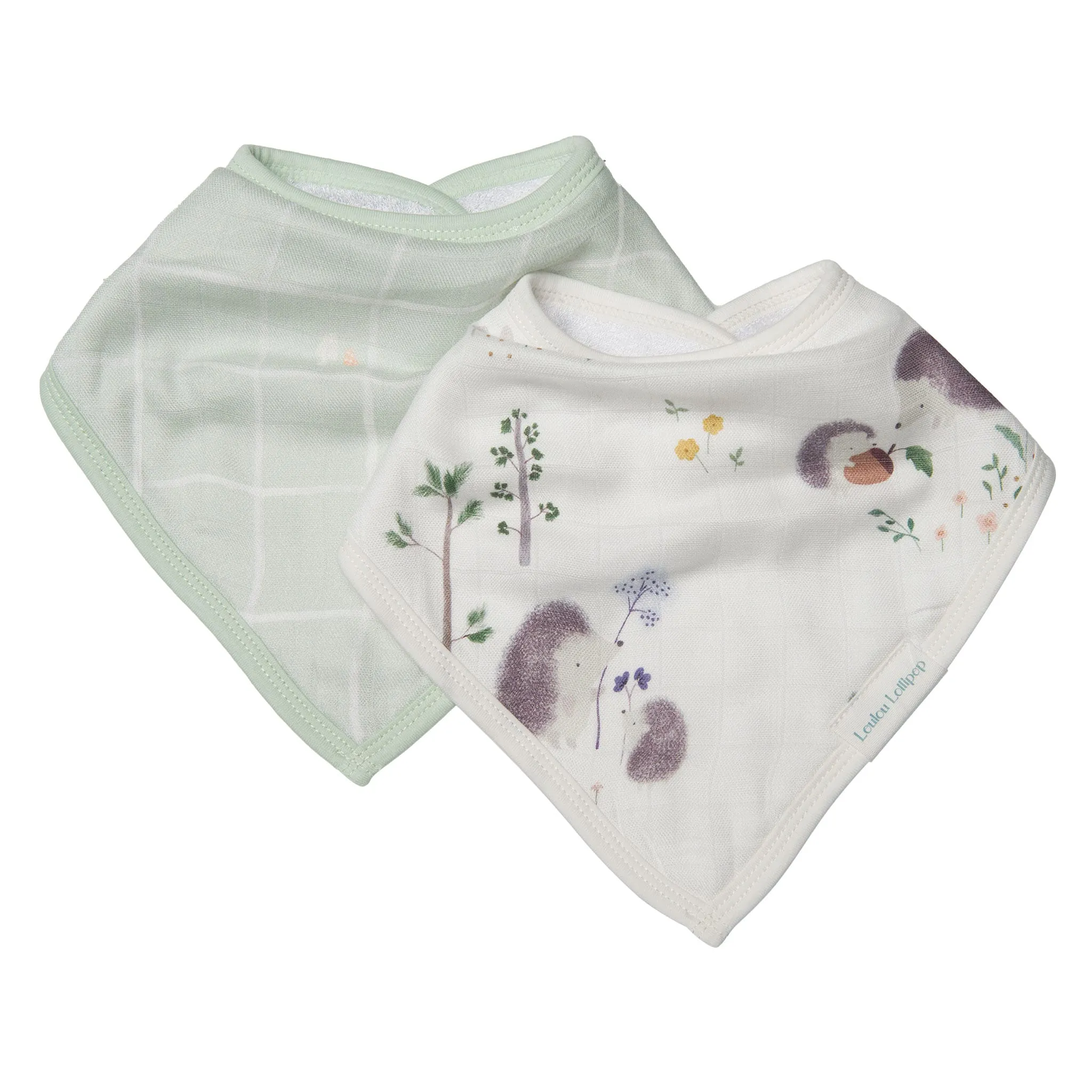 Loulou Lollipop Bavoirs Bandana Mousseline Paquet de 2 - Hérissons