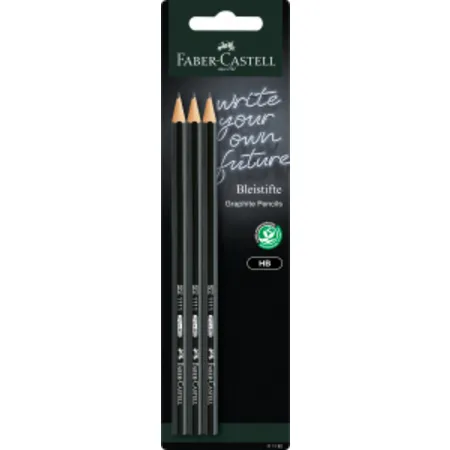 Faber-Castell Bleistift-Set 1111 HB schwarz, 3 Stück im Blister