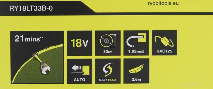 Ryobi RY18LT33B-0 Græstrimmer - 18V