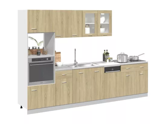 Ensemble d'armoires de cuisine 7 pcs chêne sonoma