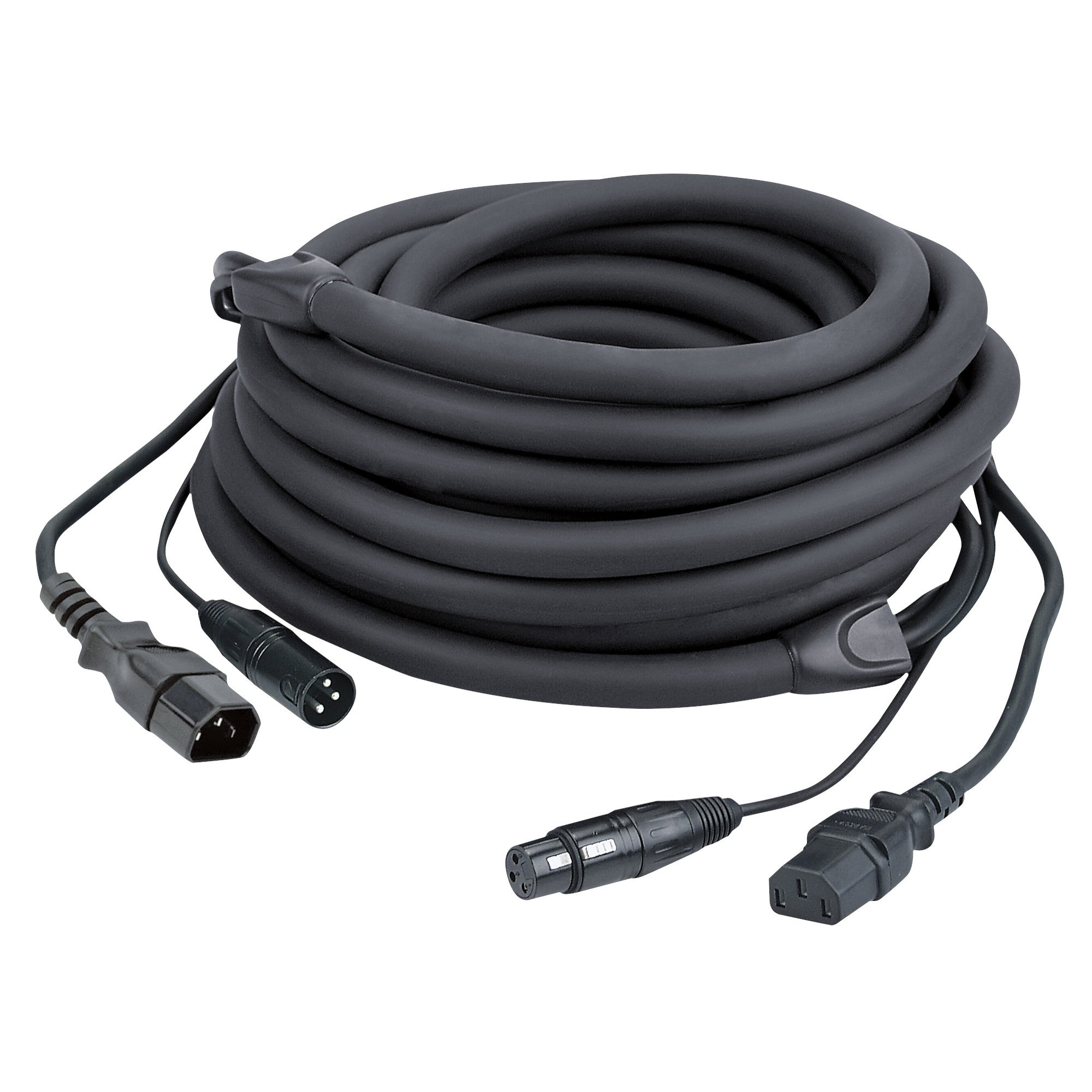 DAP FP12 IEC & XLR male - IEC & XLR female 3 meter zwart