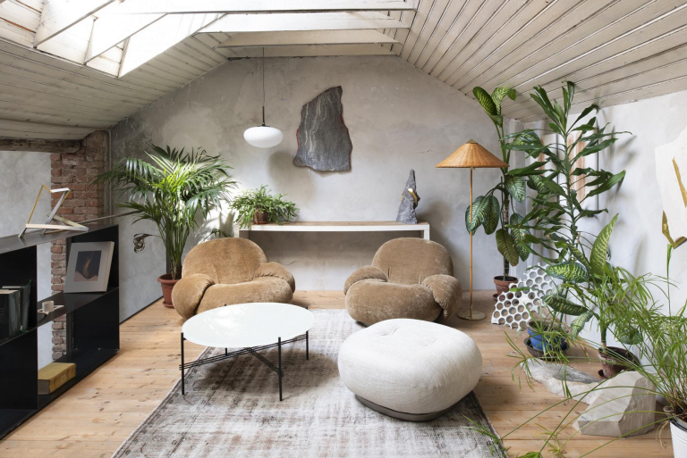 Gubi TS salontafel 105 zwart/groen marmer