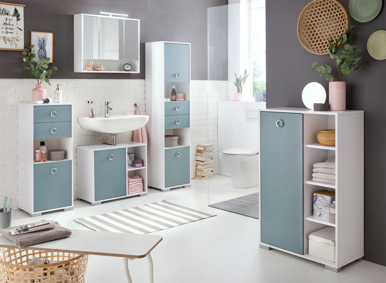 Spiegelschrank KIMI 70 x 65,6 cm kreideweiß