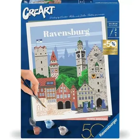 Ravensburger Malen nach Zahlen - CreArt Farbenfrohes Ravensburg