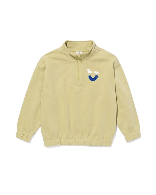 pull enfant zippé vert