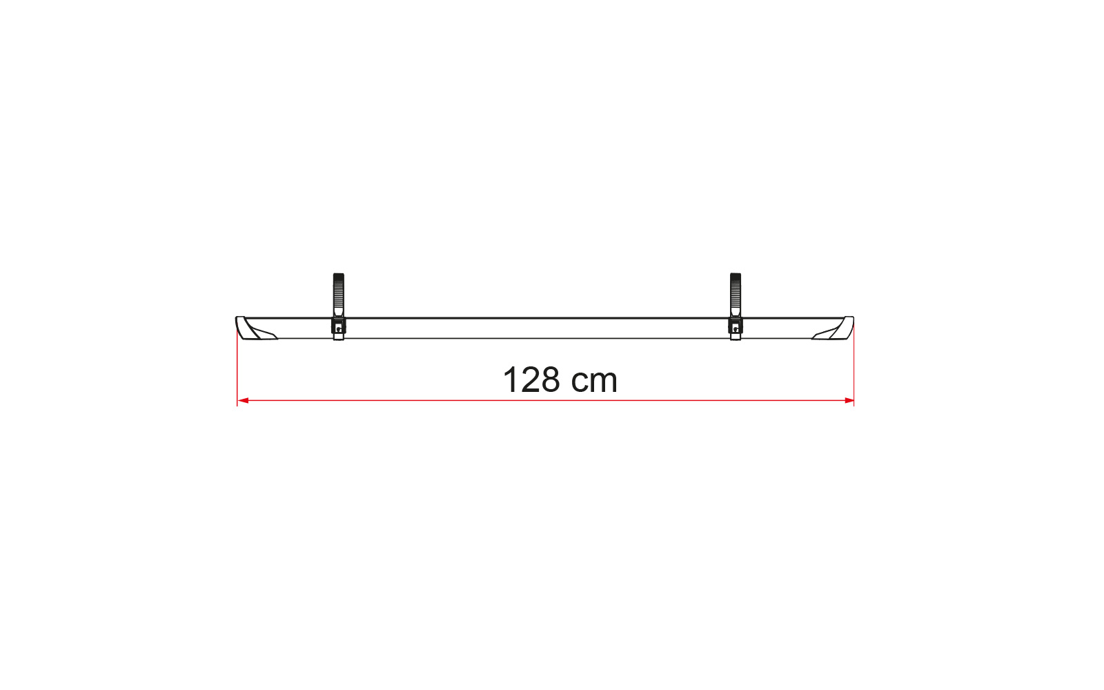 Fiamma Rail Plus Fahrradtransportschiene 128 cm Deep black