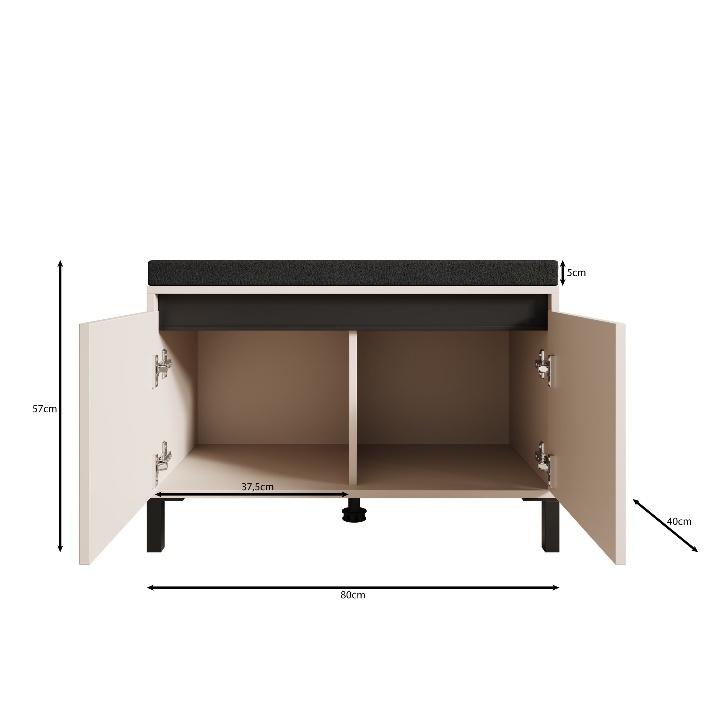 Meubella - Alessa - Schoenenkast - Eiken - 80x40x57 cm