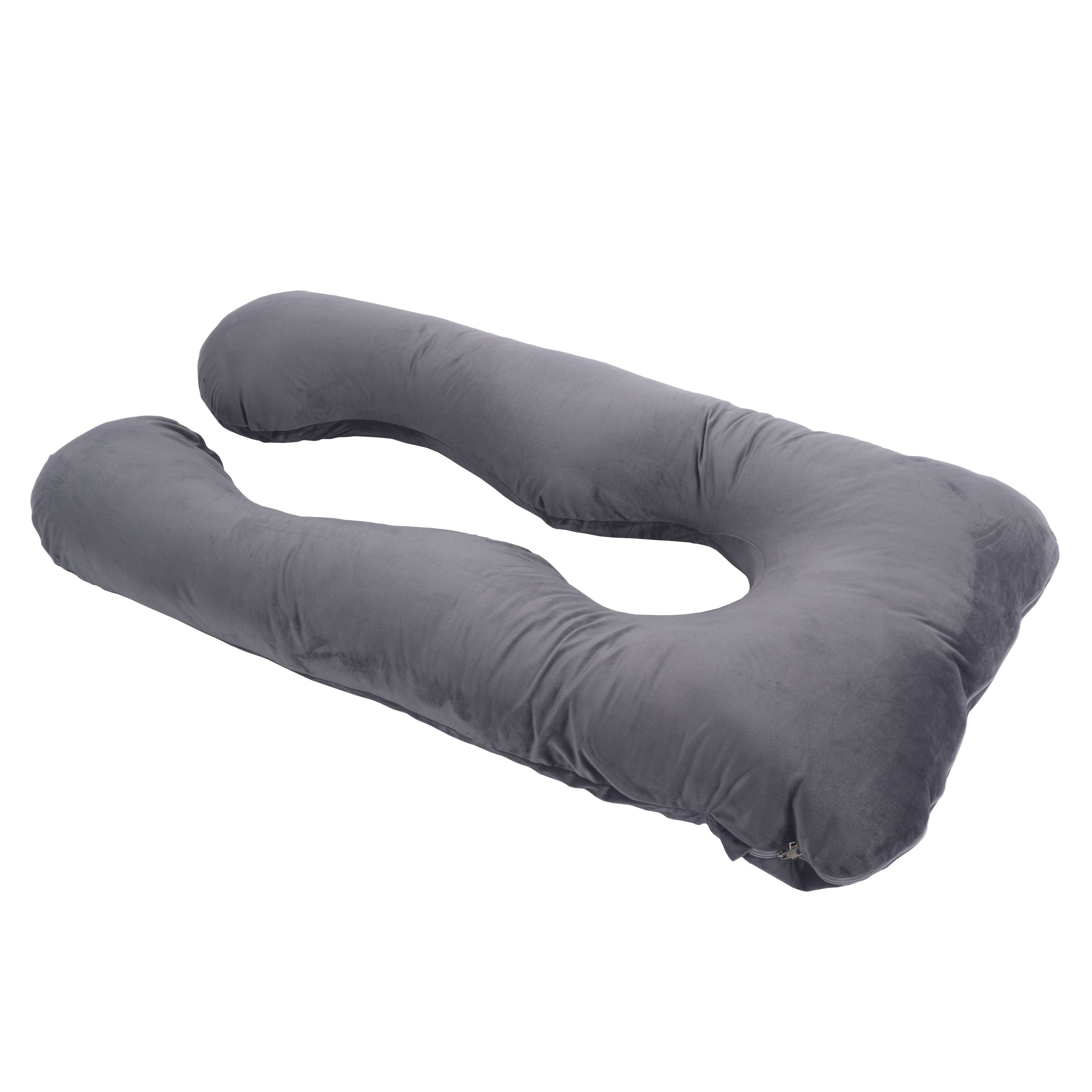 Schwangerschaftskissen Stillkissen U-Form 140 x 70 cm anthrazit