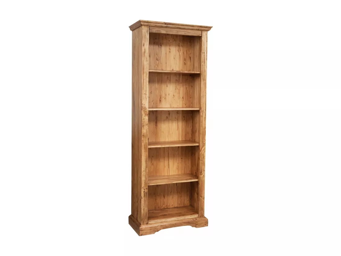 BISCOTTINI Armoire - Bois de tilleul massif finition naturelle antique - Polyvalente - Rangement - Jardin - Salon - Cuisine - Salle à manger - Étagères - Chambre - Buffet - 79x38x211cm