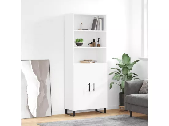 Buffet haut Blanc 69,5x34x180 cm Bois d'ingénierie