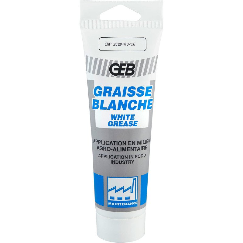 Graisse blanche pour contact alimentaire GEB - Tube de 125 ml
