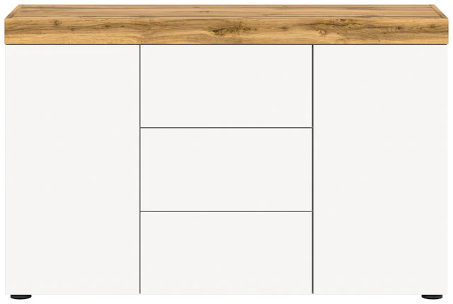 GOODproduct Sideboard »MAMBO, TOPSELLER!, Breite 125cm, 2 Türen, 3 Schubkästen, push-2-open« 2 farbige Ausführung, in verschiedenen Farben erhältlich, 1 Stk. tlg. Sideboard, Kommode, Wohnzimmer, Flur, Arbeitszimmer