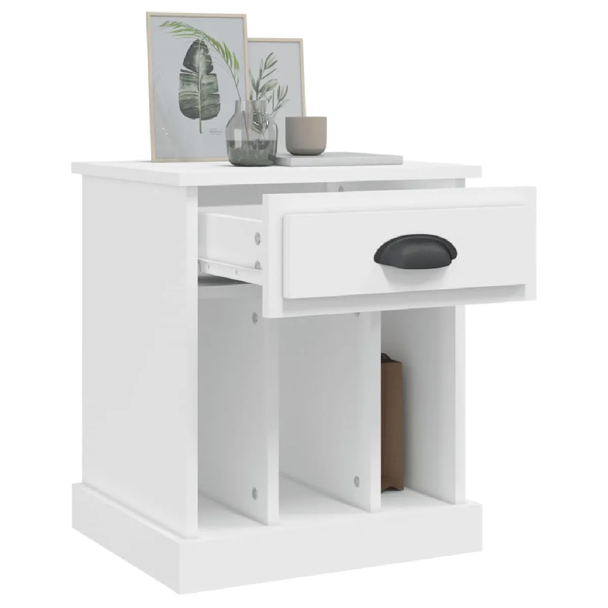 vidaXL Table de chevet - Blanc