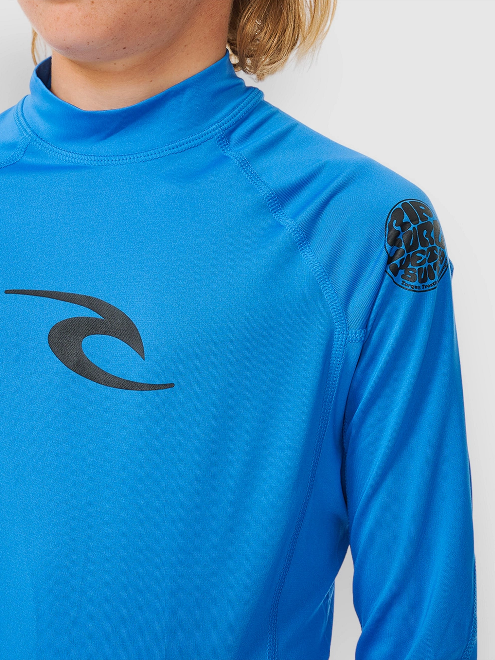 Rip Curl Brand Wave Upf Kids Longsleeve Lycra blue gum
