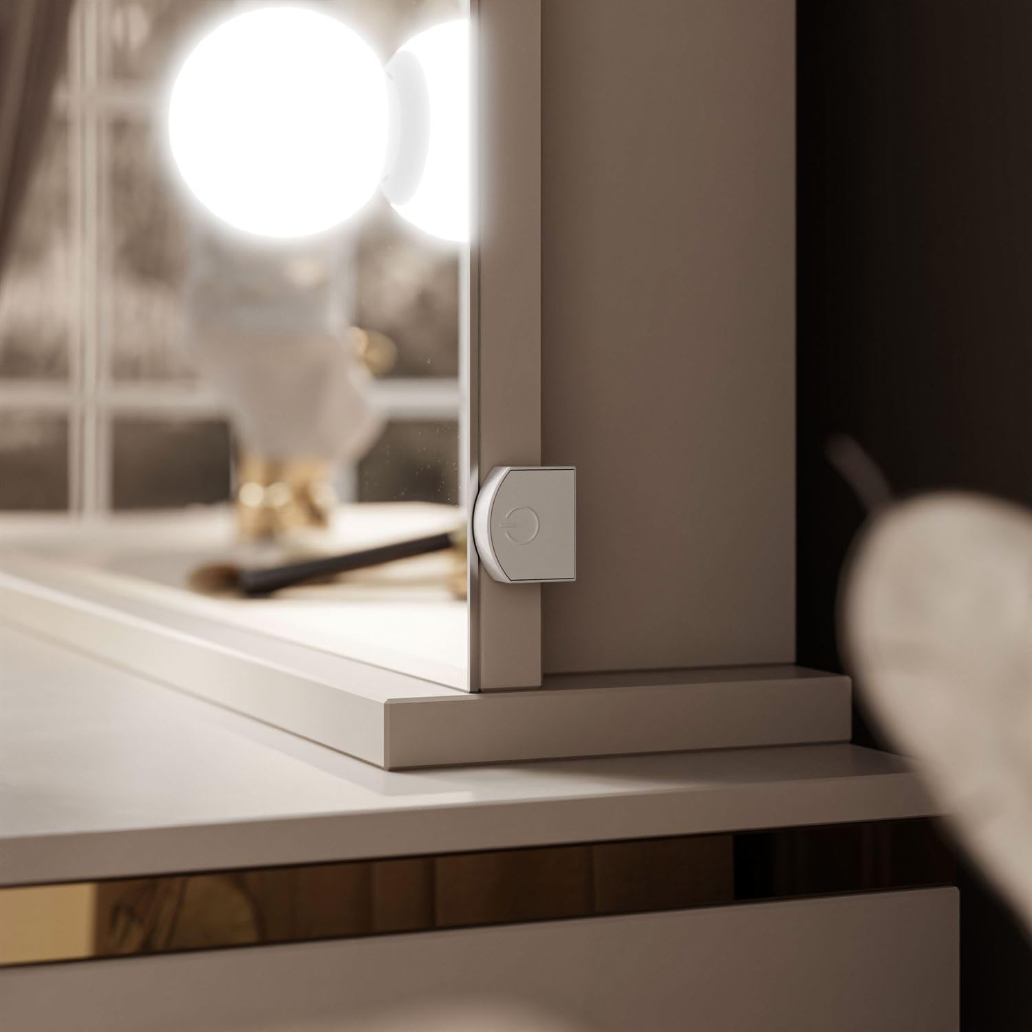 Lookway Schminktisch Aurora II Elite Kaschmir Matt, LED-Spiegel, Schubladen, Luxuriöses Design