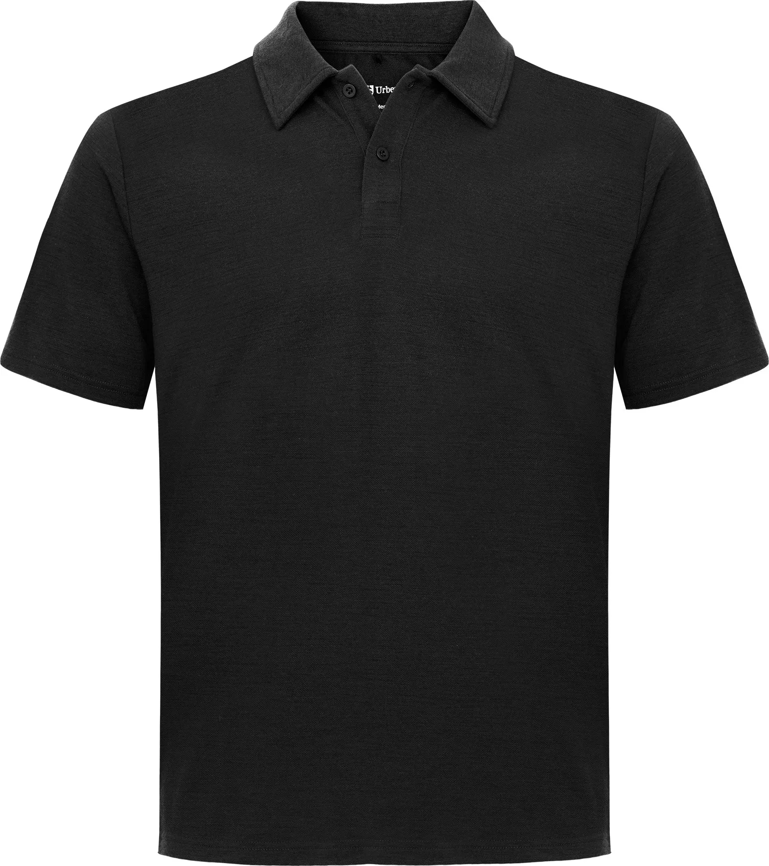Urberg Merino Wool Polo Tee Men Black Beauty