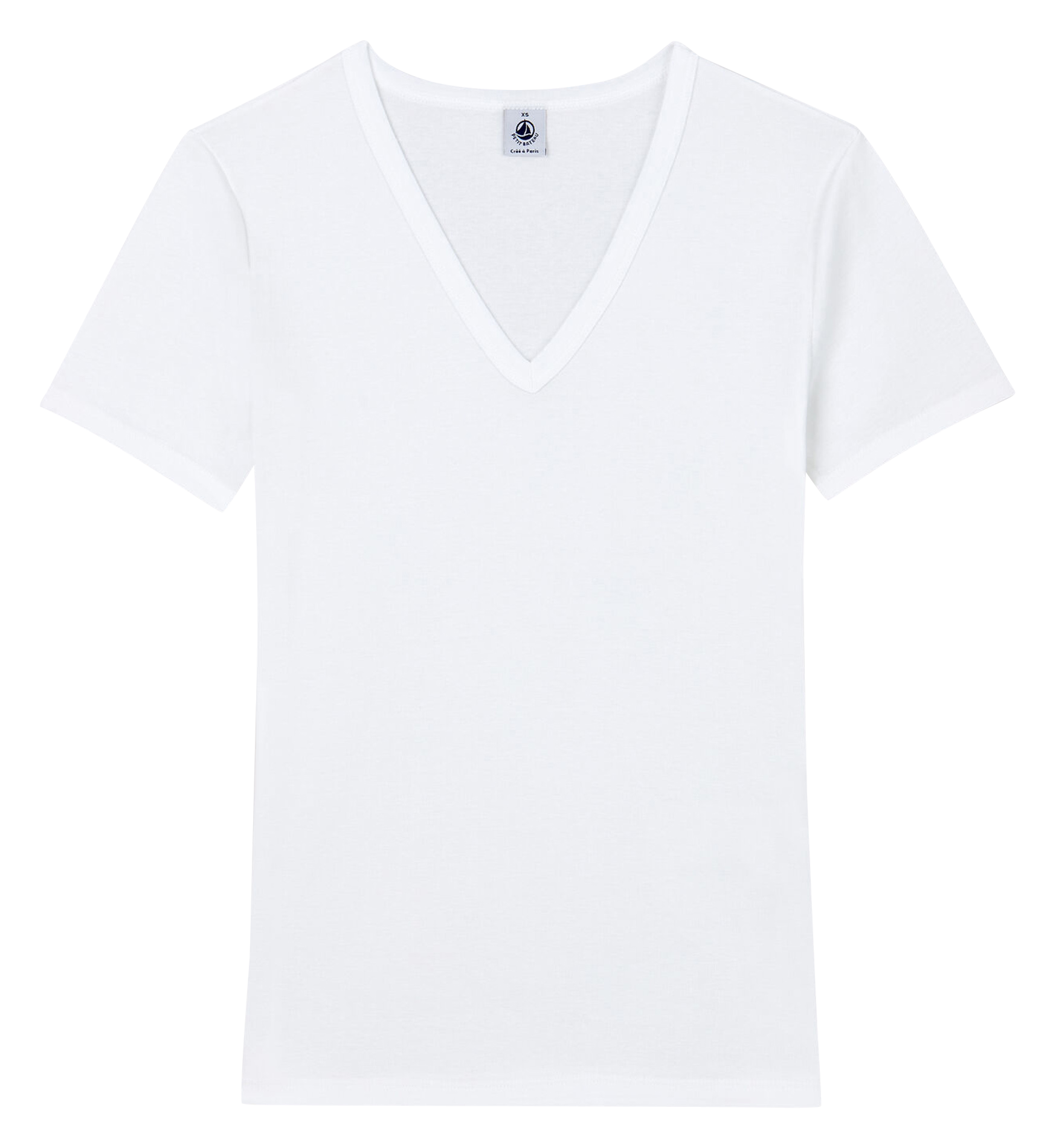 Tee-shirt col V en coton | Blanc