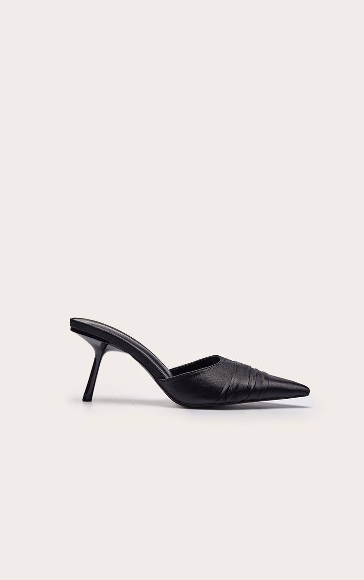 Noir Mule À Talon Kick En Synthétique