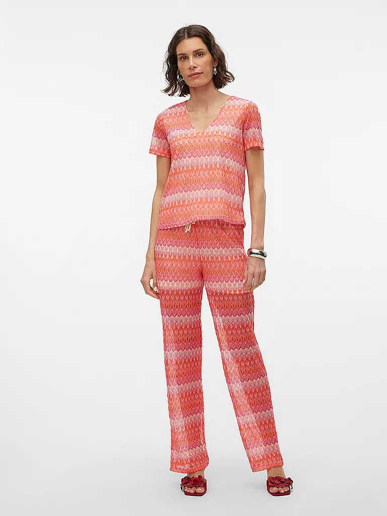 VERO MODA Hose Wide Leg VMDICTE rot
