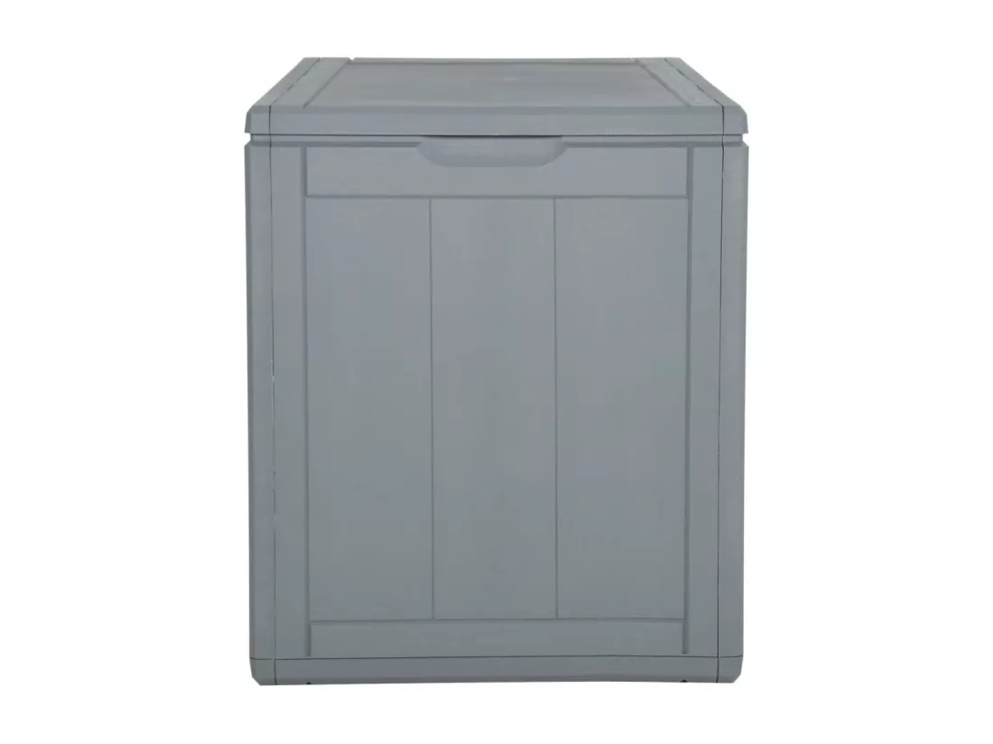 Boîte de rangement de jardin 90 L Gris PP Rotin