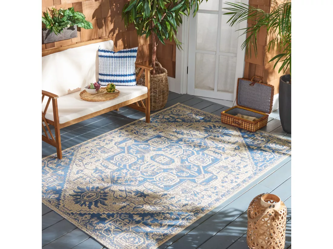 Tapis Blue & Creme 122 X 183 cm - Elba