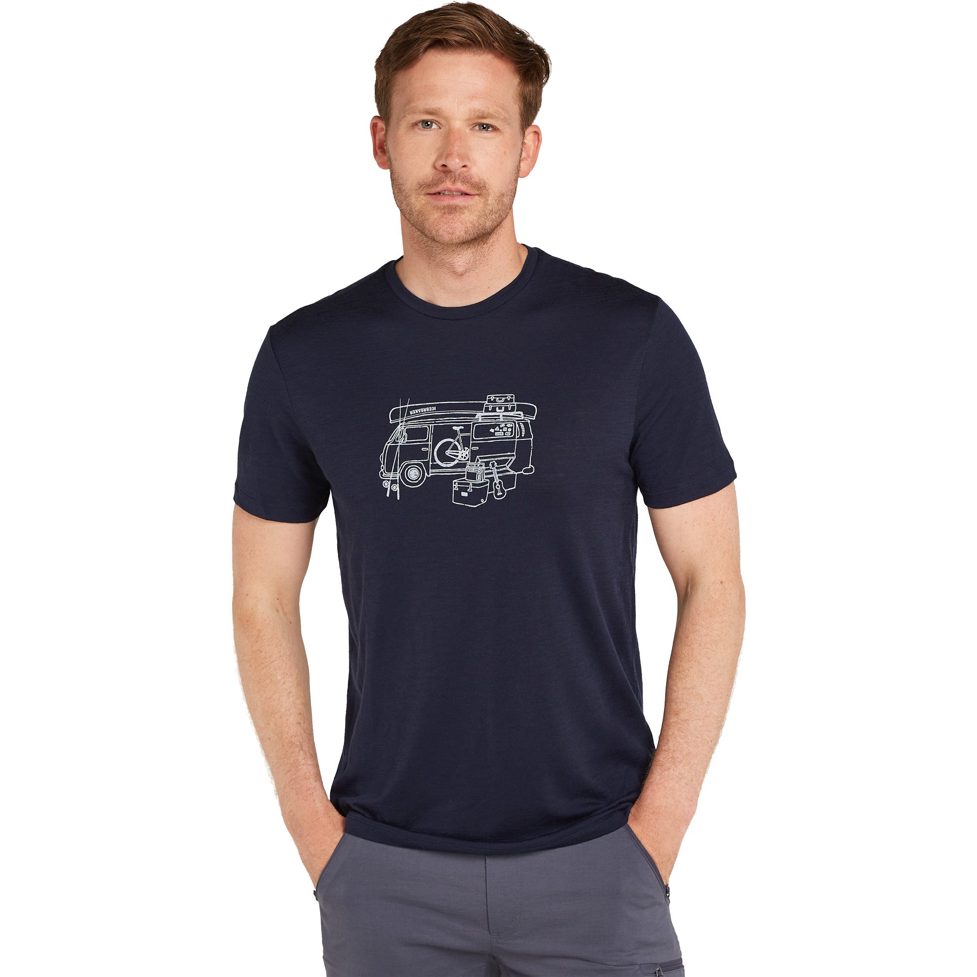 Icebreaker Merino 150 Van Life T-Shirt Herren midnight navy