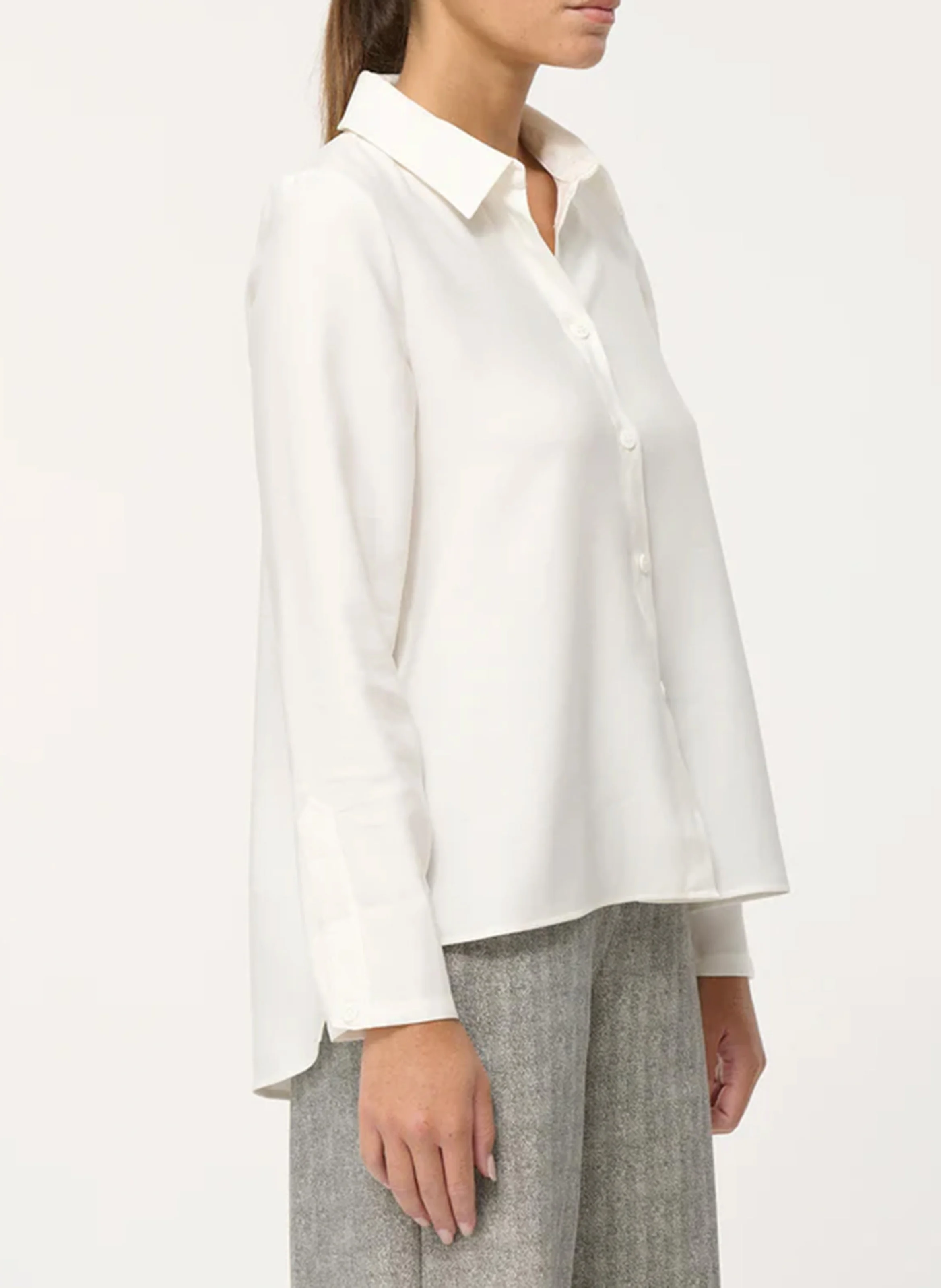 Chemise droite à col classique | Blanc