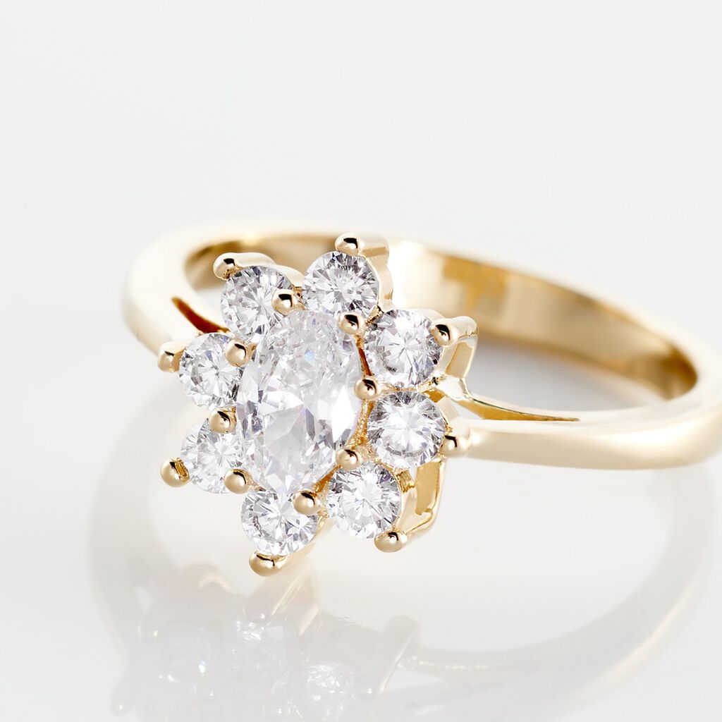 Bague Plaqué Or Mahats Oxyde De Zirconium