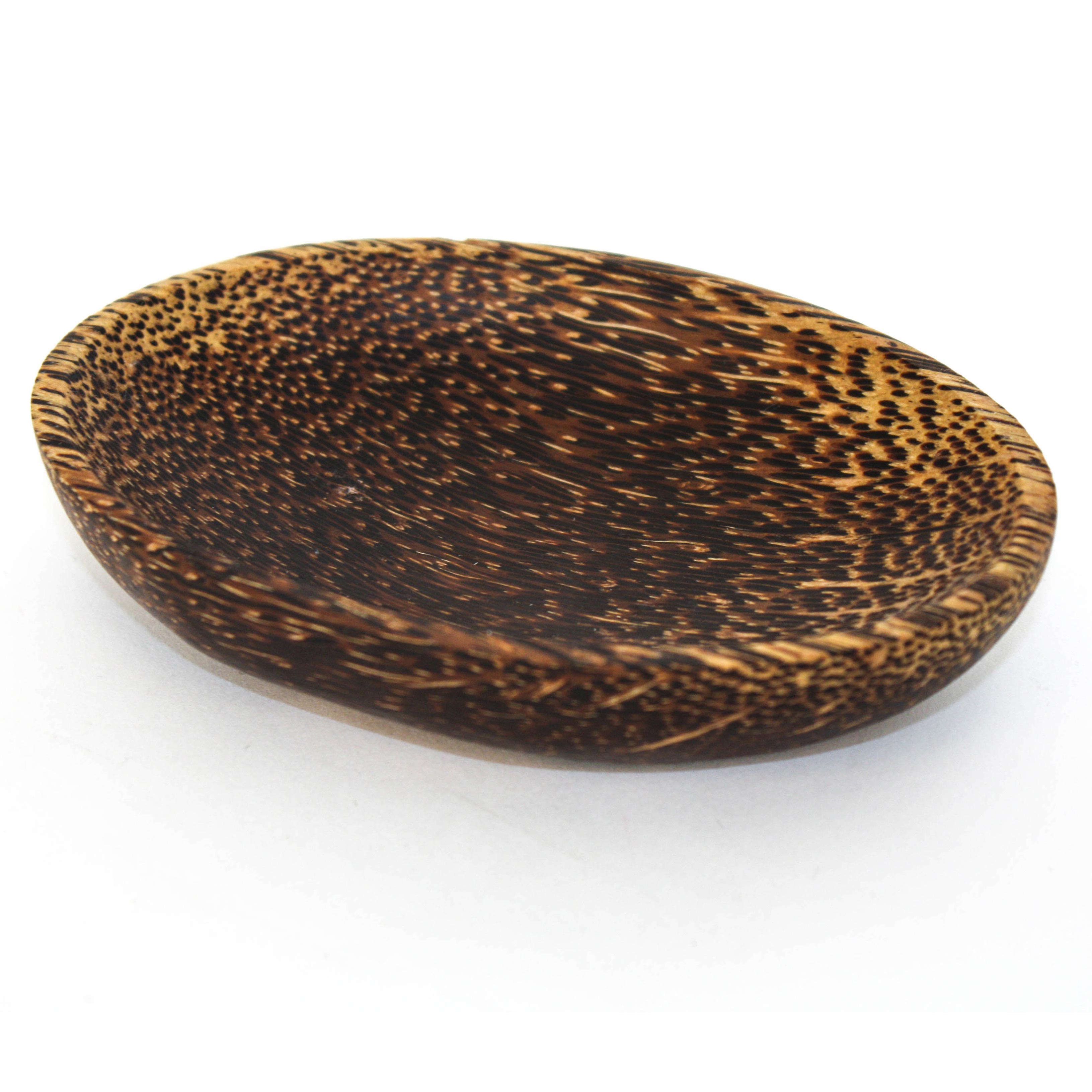Schale aus Palmholz, braun, B 13 cm, L 8 cm, H 2,5 cm von fischer's lagerhaus