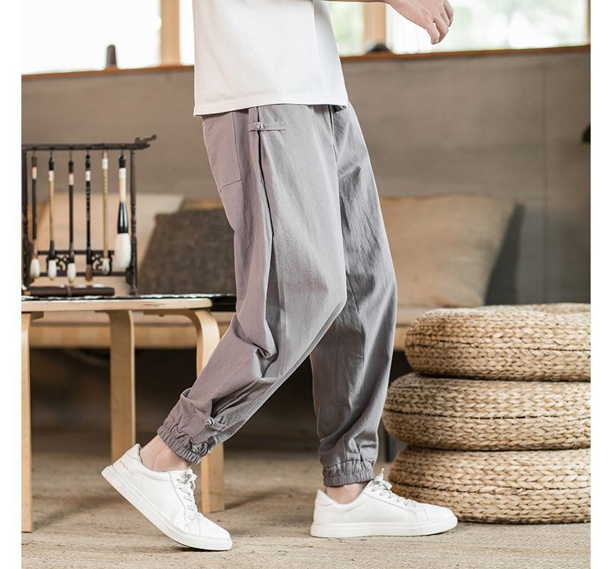 Aozora - Hoge taille effen cropped harembroek