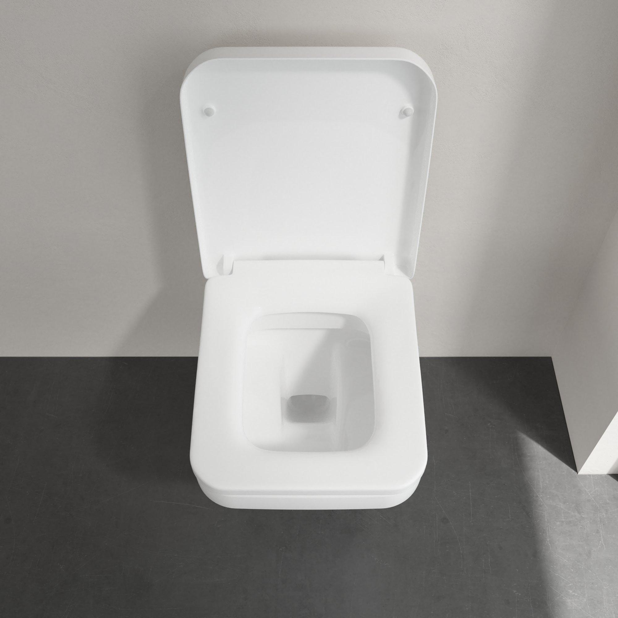 Villeroy & Boch Architectura toiletzitting rechthoekig met softclose sluiting en quick release wit glans