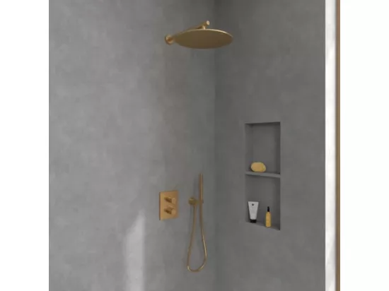 Mitigeur thermostatique encastré 2 voies VILLEROY ET BOCH Universal rectangle Or brossé